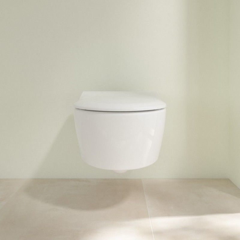 Set vas WC suspendat Villeroy & Boch Avento DirectFlush CeramicPlus cu capac închidere lentă, alb Alpin